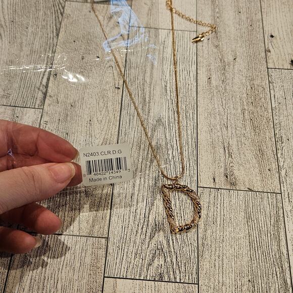 Ettika Women's 18K Gold-plated & Cubic Zirconia Initial D Pendant Necklace - Picture 5 of 6